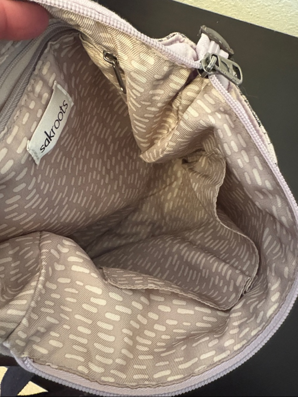 Sakroots Floral Print Crossbody in Olive, Tan & Brown - Picture 6 of 9